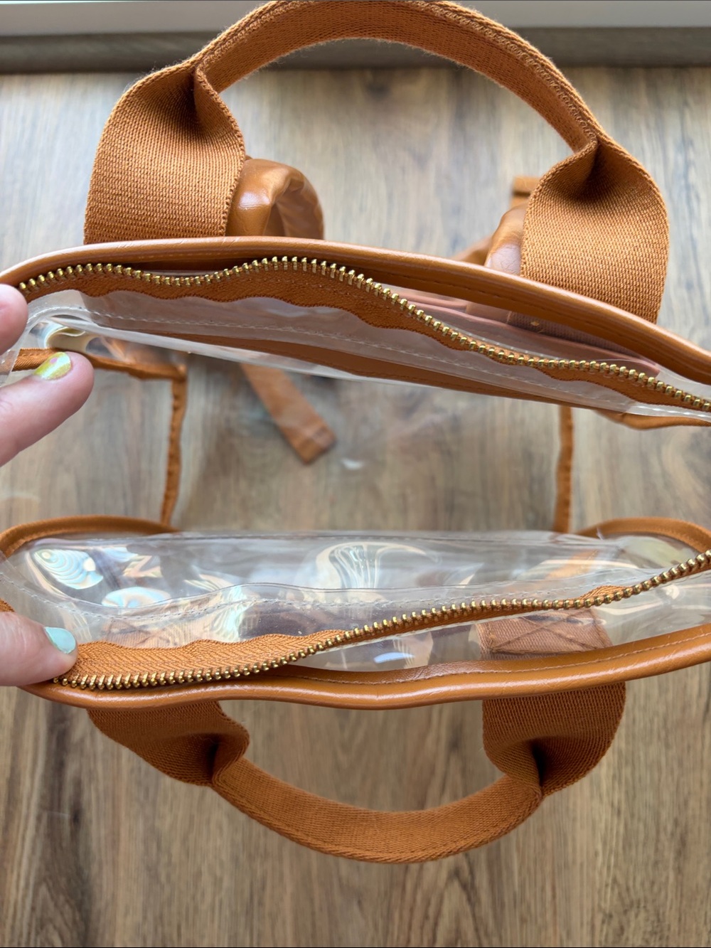 Universal Thread Clear Backpack with Tan Trim Mini - Picture 2 of 6